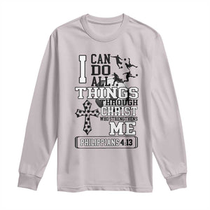 Soccer Christian Gift Long Sleeve Shirt I Can Do All Things Through Christ TS12 Ice Gray Print Your Wear