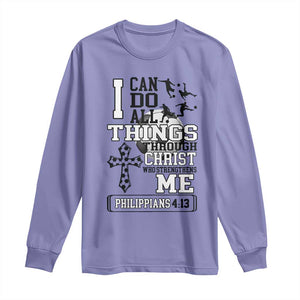 Soccer Christian Gift Long Sleeve Shirt I Can Do All Things Through Christ TS12 Violet Print Your Wear