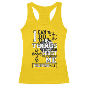 Soccer Christian Gift Racerback Tank Top I Can Do All Things Through Christ TS12 Daisy Print Your Wear