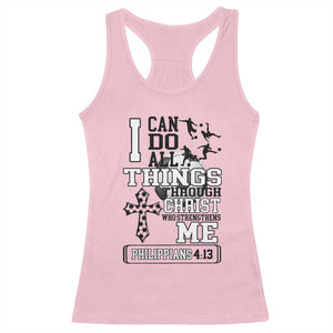 Soccer Christian Gift Racerback Tank Top I Can Do All Things Through Christ TS12 Light Pink Print Your Wear