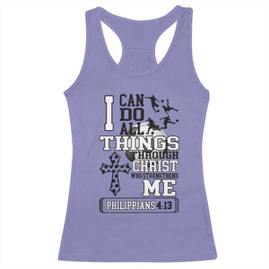 Soccer Christian Gift Racerback Tank Top I Can Do All Things Through Christ TS12 Violet Print Your Wear