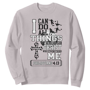 Soccer Christian Gift Sweatshirt I Can Do All Things Through Christ TS12 Ice Gray Print Your Wear