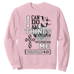 Soccer Christian Gift Sweatshirt I Can Do All Things Through Christ TS12 Light Pink Print Your Wear