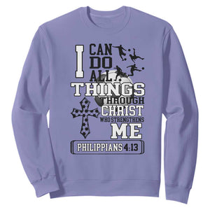 Soccer Christian Gift Sweatshirt I Can Do All Things Through Christ TS12 Violet Print Your Wear