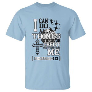 Soccer Christian Gift T Shirt I Can Do All Things Through Christ TS12 Light Blue Print Your Wear