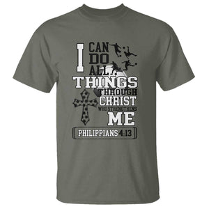 Soccer Christian Gift T Shirt I Can Do All Things Through Christ TS12 Military Green Print Your Wear