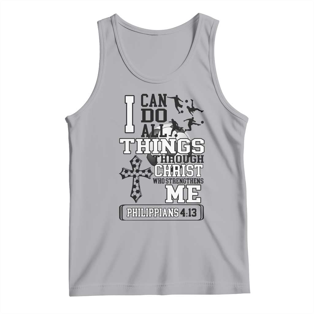 Soccer Christian Gift Tank Top I Can Do All Things Through Christ TS12 Athletic Heather Print Your Wear