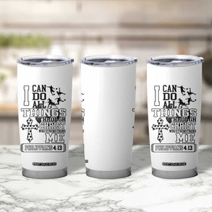 Soccer Christian Gift Tumbler Cup I Can Do All Things Through Christ TS12 Print Your Wear