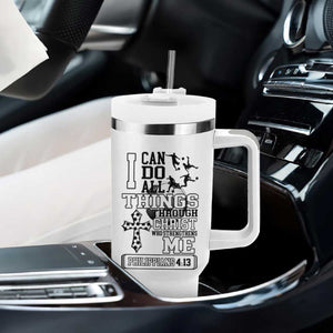 Soccer Christian Gift Tumbler With Handle I Can Do All Things Through Christ TS12 Print Your Wear