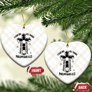 I Can Do All Things Through Christ Ceramic Ornament Christian Soccer Faith TS12 Print Your Wear