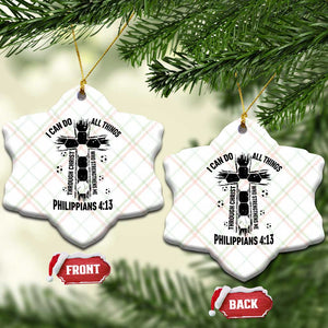 I Can Do All Things Through Christ Ceramic Ornament Christian Soccer Faith TS12 Print Your Wear