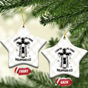 I Can Do All Things Through Christ Ceramic Ornament Christian Soccer Faith TS12 Print Your Wear