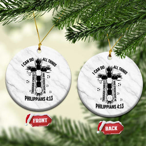 I Can Do All Things Through Christ Ceramic Ornament Christian Soccer Faith TS12 1pc White Marble Print Your Wear