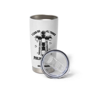 I Can Do All Things Through Christ Tumbler Cup Christian Soccer Faith TS12 Print Your Wear