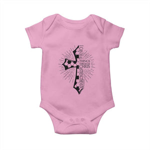 I Can Do All Things Through Christ Baby Onesie Christian Soccer Cross Gift TS12 Light Pink Print Your Wear