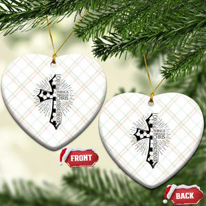 I Can Do All Things Through Christ Ceramic Ornament Christian Soccer Cross Gift TS12 Print Your Wear