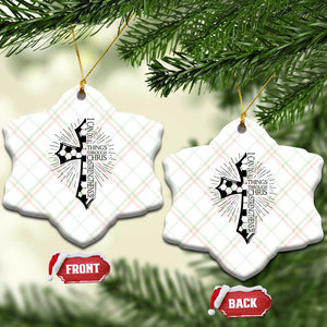 I Can Do All Things Through Christ Ceramic Ornament Christian Soccer Cross Gift TS12 Print Your Wear
