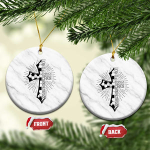 I Can Do All Things Through Christ Ceramic Ornament Christian Soccer Cross Gift TS12 1pc White Marble Print Your Wear