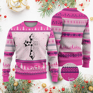 I Can Do All Things Through Christ Ugly Christmas Sweater Christian Soccer Cross Gift TS12 Hot Pink Print Your Wear