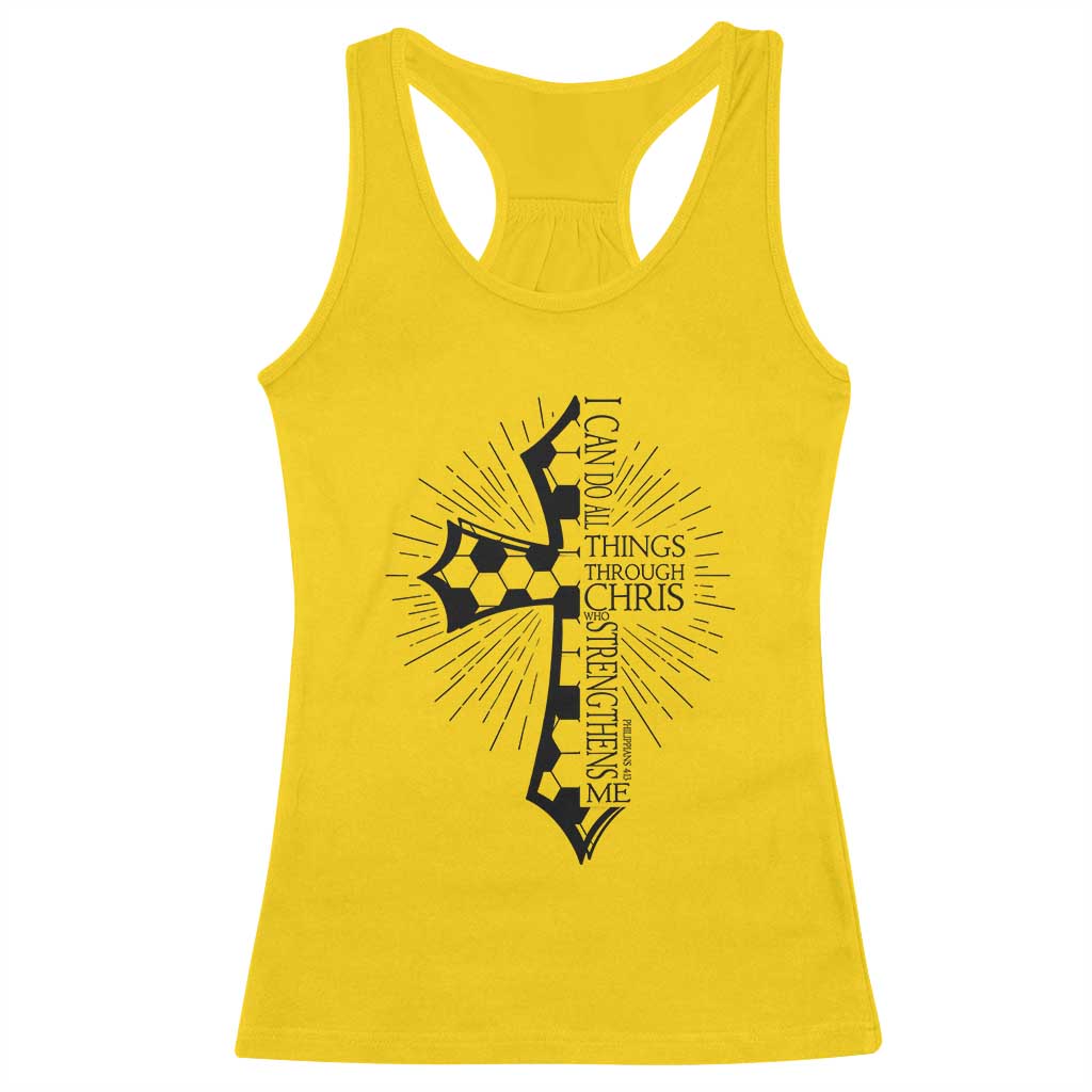 I Can Do All Things Through Christ Racerback Tank Top Christian Soccer Cross Gift TS12 Daisy Print Your Wear