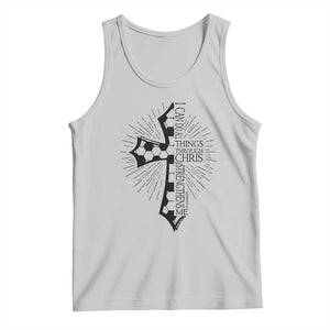 I Can Do All Things Through Christ Tank Top Christian Soccer Cross Gift TS12 Ash Print Your Wear