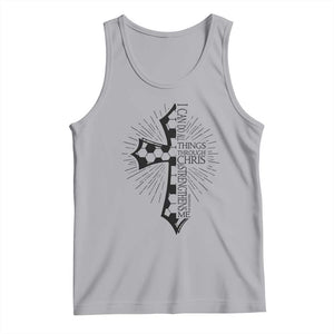 I Can Do All Things Through Christ Tank Top Christian Soccer Cross Gift TS12 Athletic Heather Print Your Wear