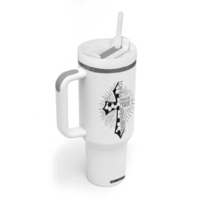 I Can Do All Things Through Christ Tumbler With Handle Christian Soccer Cross Gift TS12 Print Your Wear