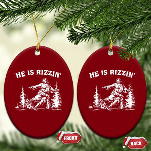 He Is Rizzin Ceramic Ornament Christian Soccer Funny Gift For Believers TS12 Print Your Wear