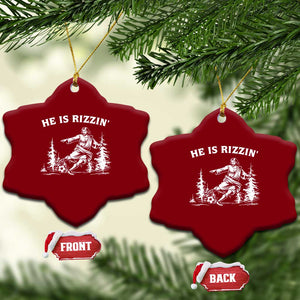 He Is Rizzin Ceramic Ornament Christian Soccer Funny Gift For Believers TS12 Print Your Wear