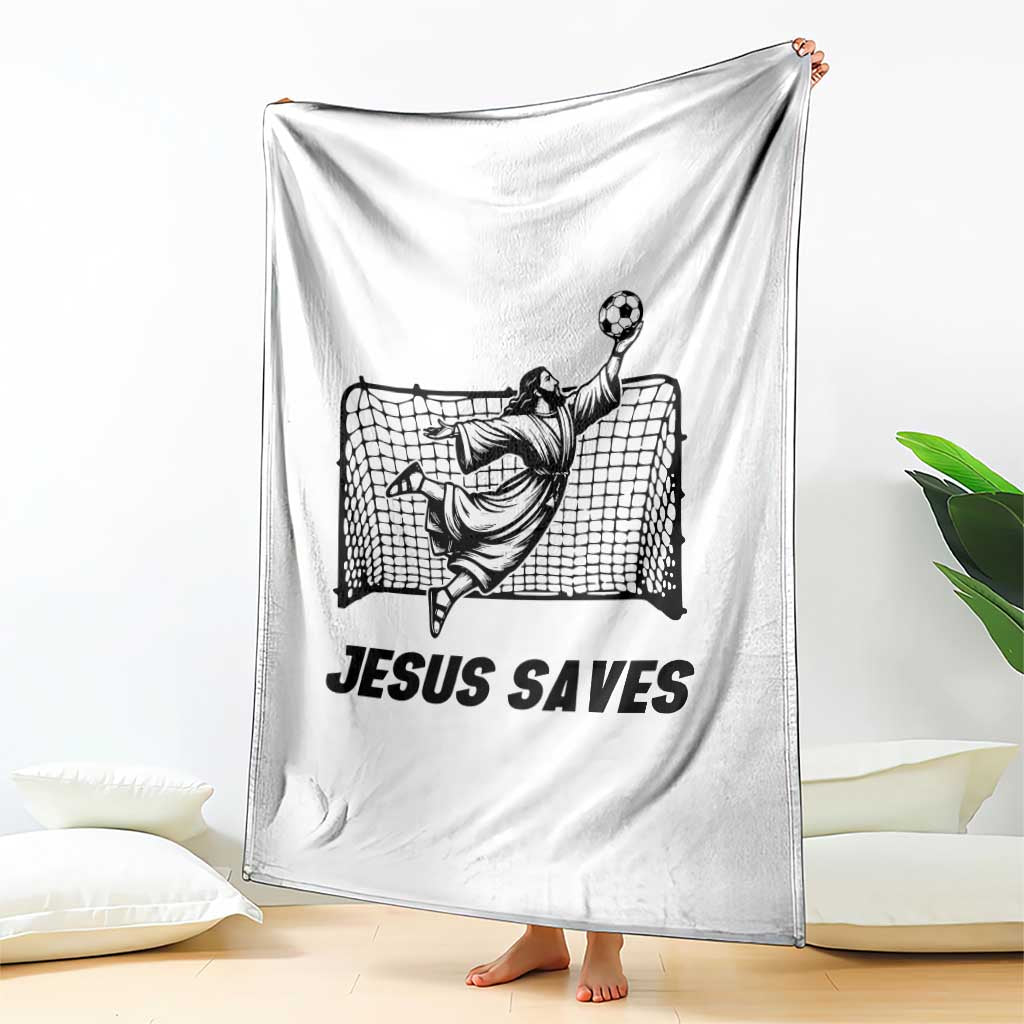 Jesus Saves Throw Blanket Funny Christian Soccer Goalie TS12 Print Your Wear