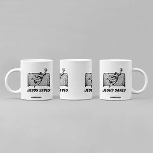 Jesus Saves Coffee Mug Funny Christian Soccer Goalie TS12 Print Your Wear