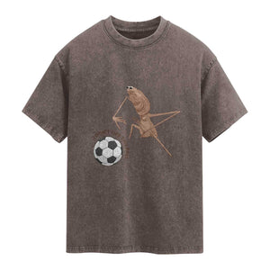 Funny Marcus The Worm Soccer Lover Washed Cotton T-Shirt I Do Not Like This Ball