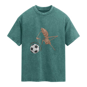 Funny Marcus The Worm Soccer Lover Washed Cotton T-Shirt I Do Not Like This Ball