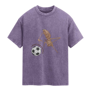 Funny Marcus The Worm Soccer Lover Washed Cotton T-Shirt I Do Not Like This Ball