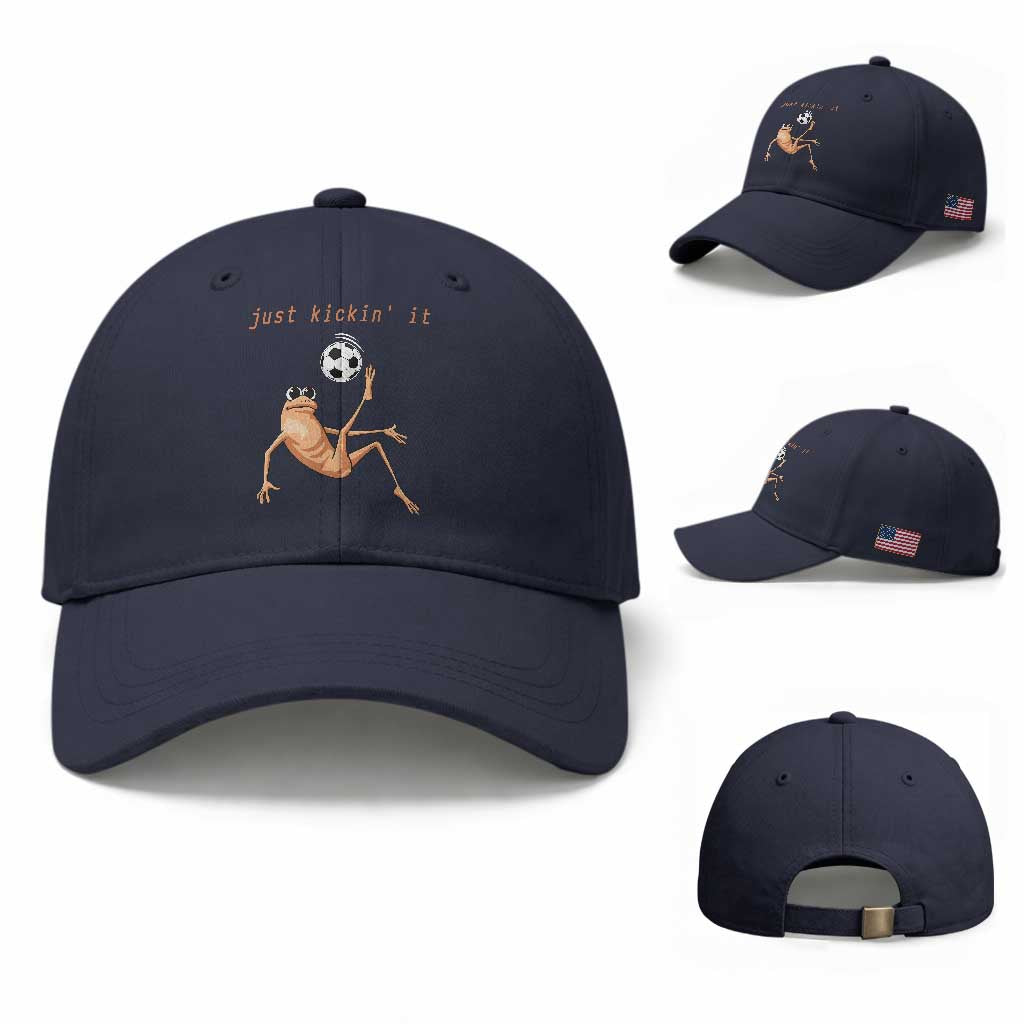 Funny Marcus The Worm Soccer Lover Baseball Cap Just Kickin It TS12 Baseball Cap Universal Fit Navy Print Your Wear