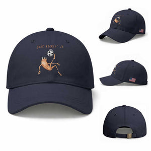 Funny Marcus The Worm Soccer Lover Baseball Cap Just Kickin It TS12 Baseball Cap Universal Fit Navy Print Your Wear