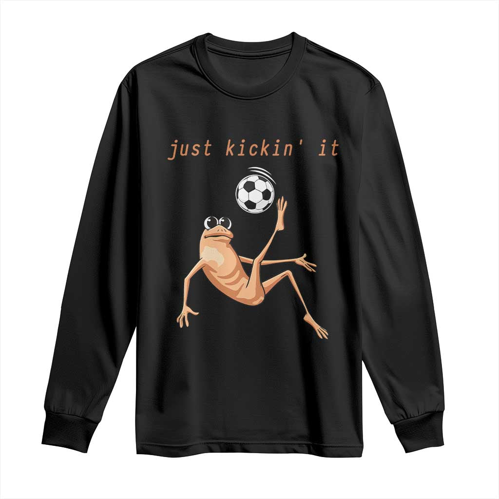Funny Marcus The Worm Soccer Lover Long Sleeve Shirt Just Kickin It TS12 Black Print Your Wear