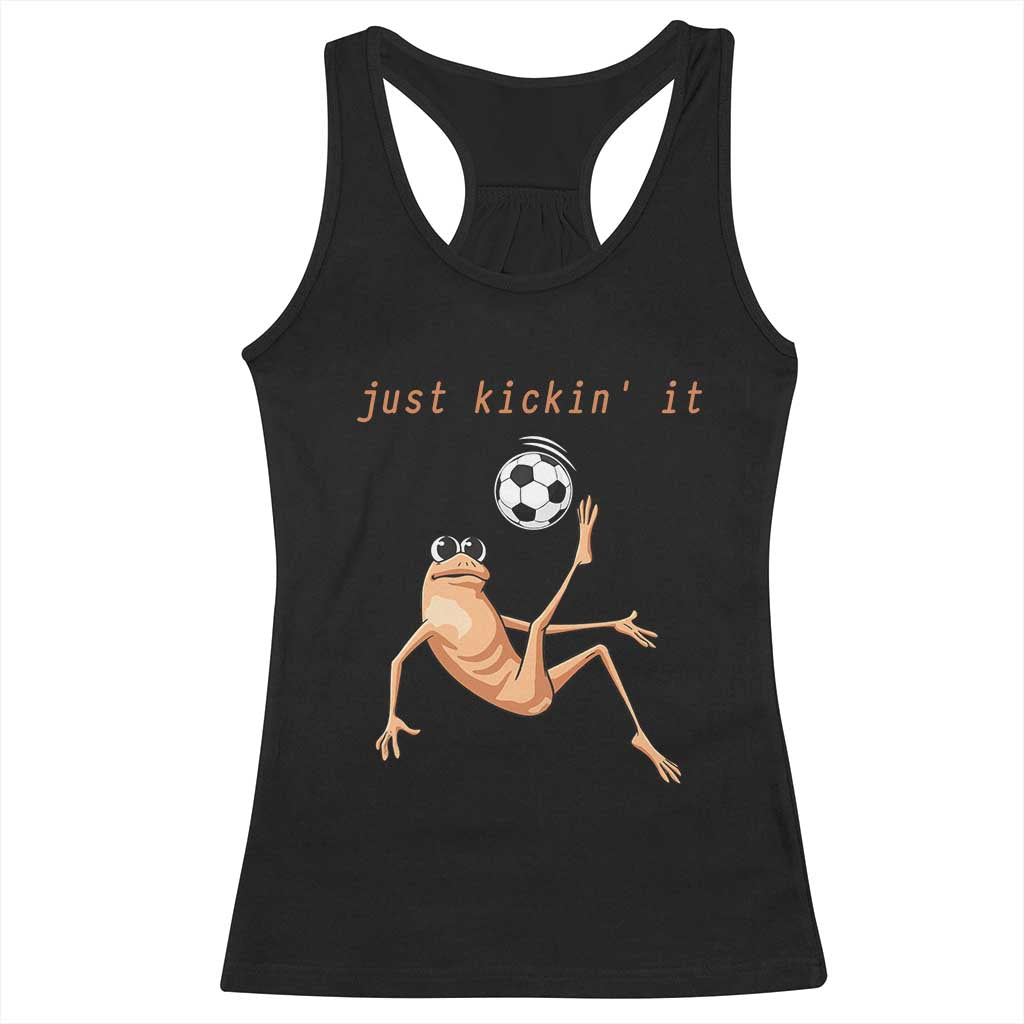 Funny Marcus The Worm Soccer Lover Racerback Tank Top Just Kickin It TS12 Black Print Your Wear