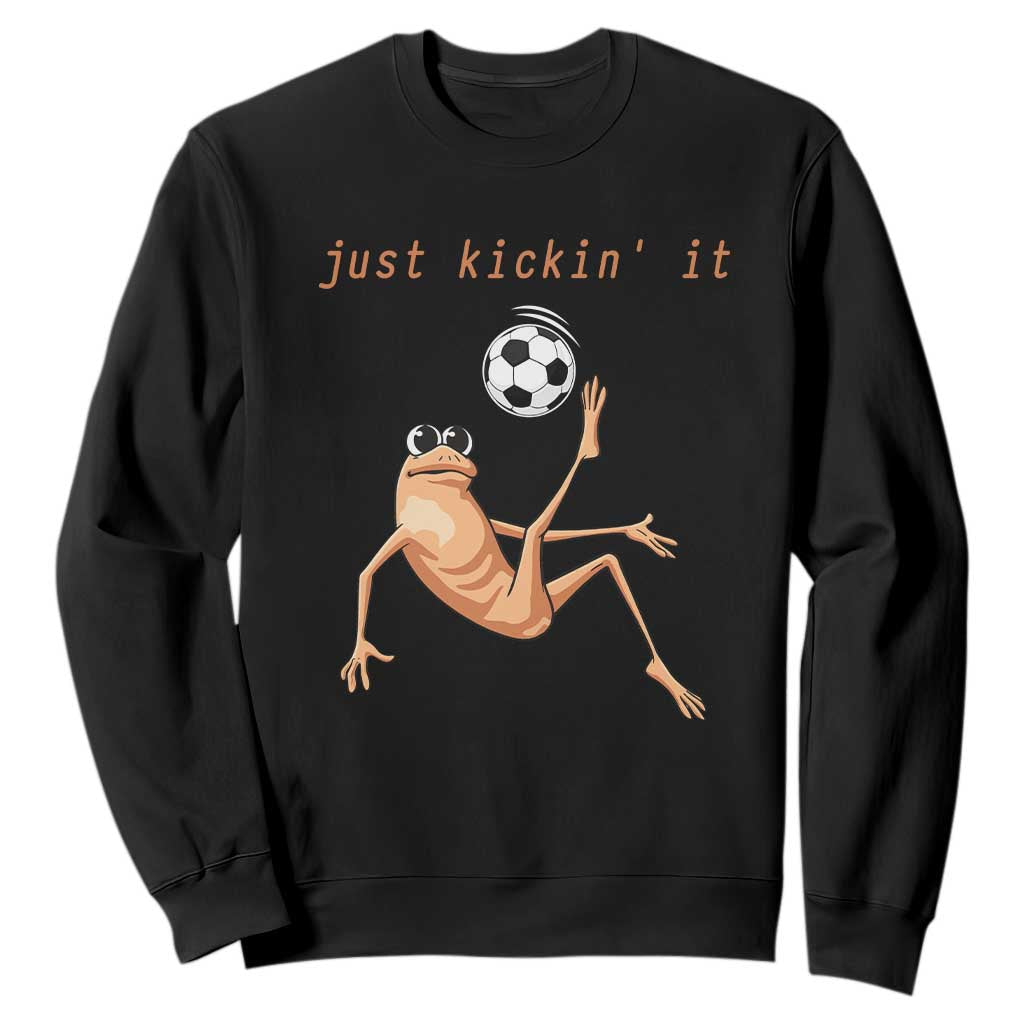 Funny Marcus The Worm Soccer Lover Sweatshirt Just Kickin It TS12 Black Print Your Wear