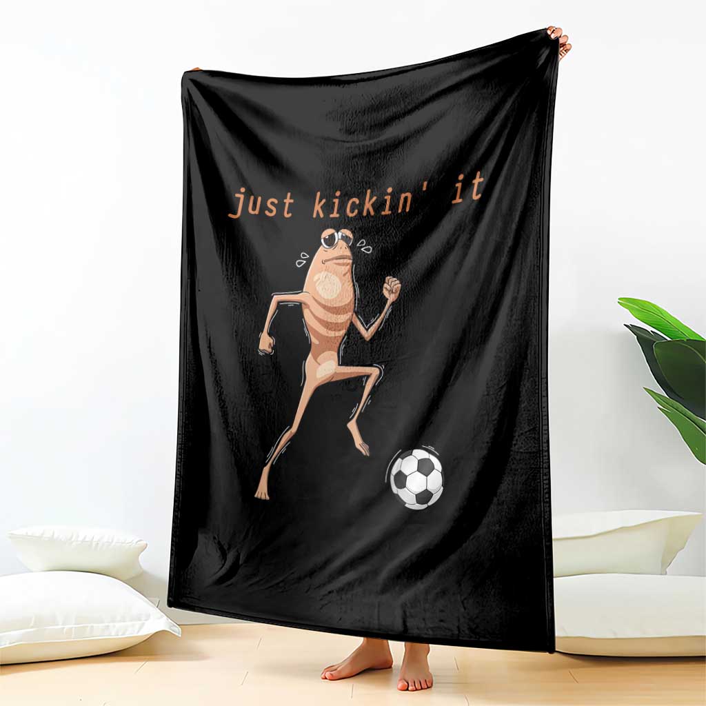 Just Kickin It Throw Blanket Funny Marcus The Worm Soccer Meme TS12 Print Your Wear