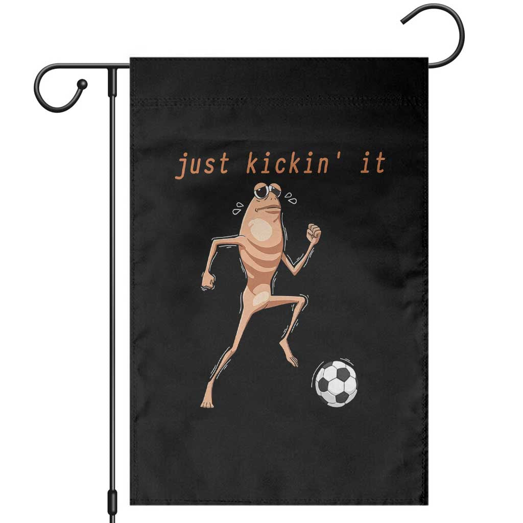 Just Kickin It Garden Flag Funny Marcus The Worm Soccer Meme TS12 Black Print Your Wear