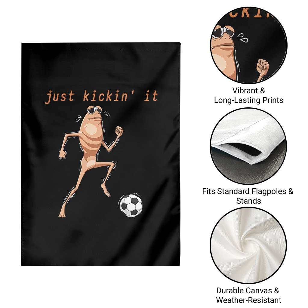 Just Kickin It Garden Flag Funny Marcus The Worm Soccer Meme TS12 Print Your Wear