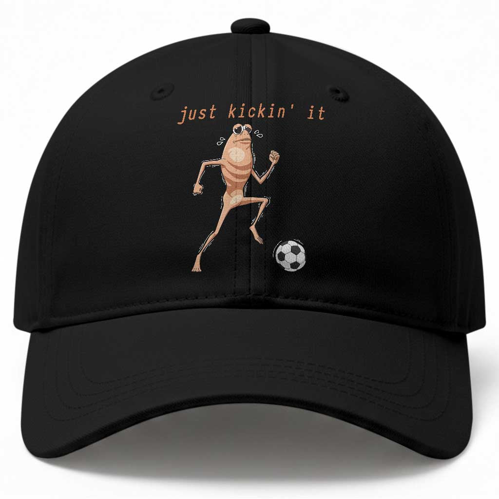 Just Kickin It Baseball Cap Funny Marcus The Worm Soccer Meme TS12 Print Your Wear