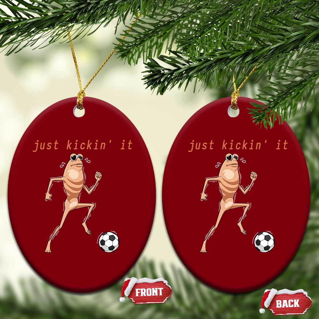 Just Kickin It Ceramic Ornament Funny Marcus The Worm Soccer Meme TS12 Print Your Wear