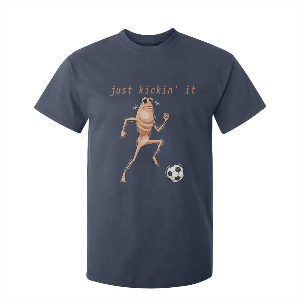 Just Kickin It T Shirt For Kid Funny Marcus The Worm Soccer Meme TS12 Navy Print Your Wear