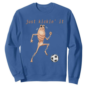 Just Kickin It Sweatshirt Funny Marcus The Worm Soccer Meme TS12 Royal Blue Print Your Wear