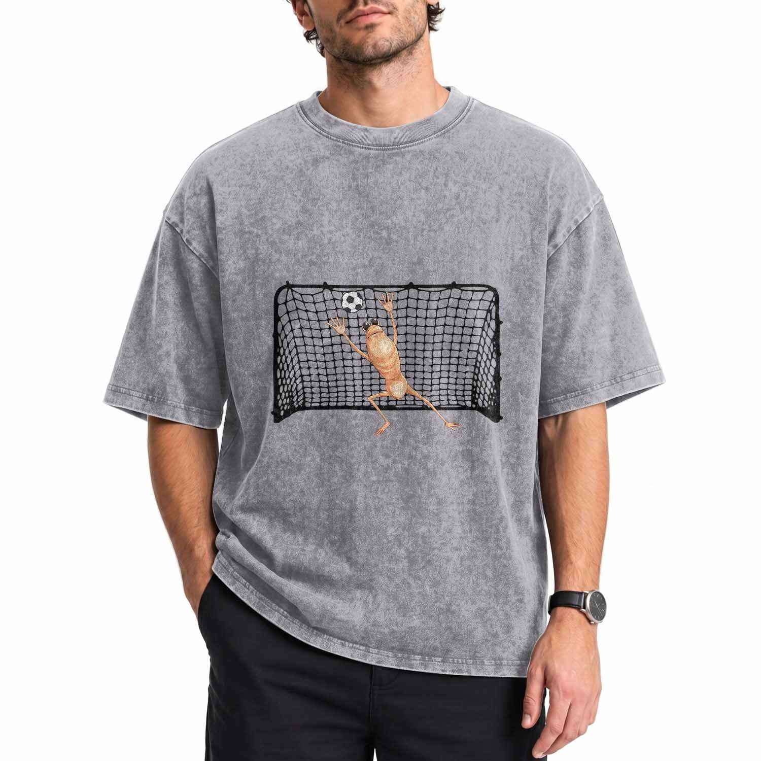 Funny Marcus The Worm Soccer Goalkeeper Gift Washed Cotton T-Shirt