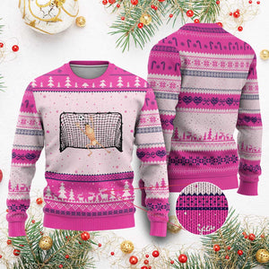 Funny Marcus The Worm Soccer Goalkeeper Gift Ugly Christmas Sweater TS12 Hot Pink Print Your Wear