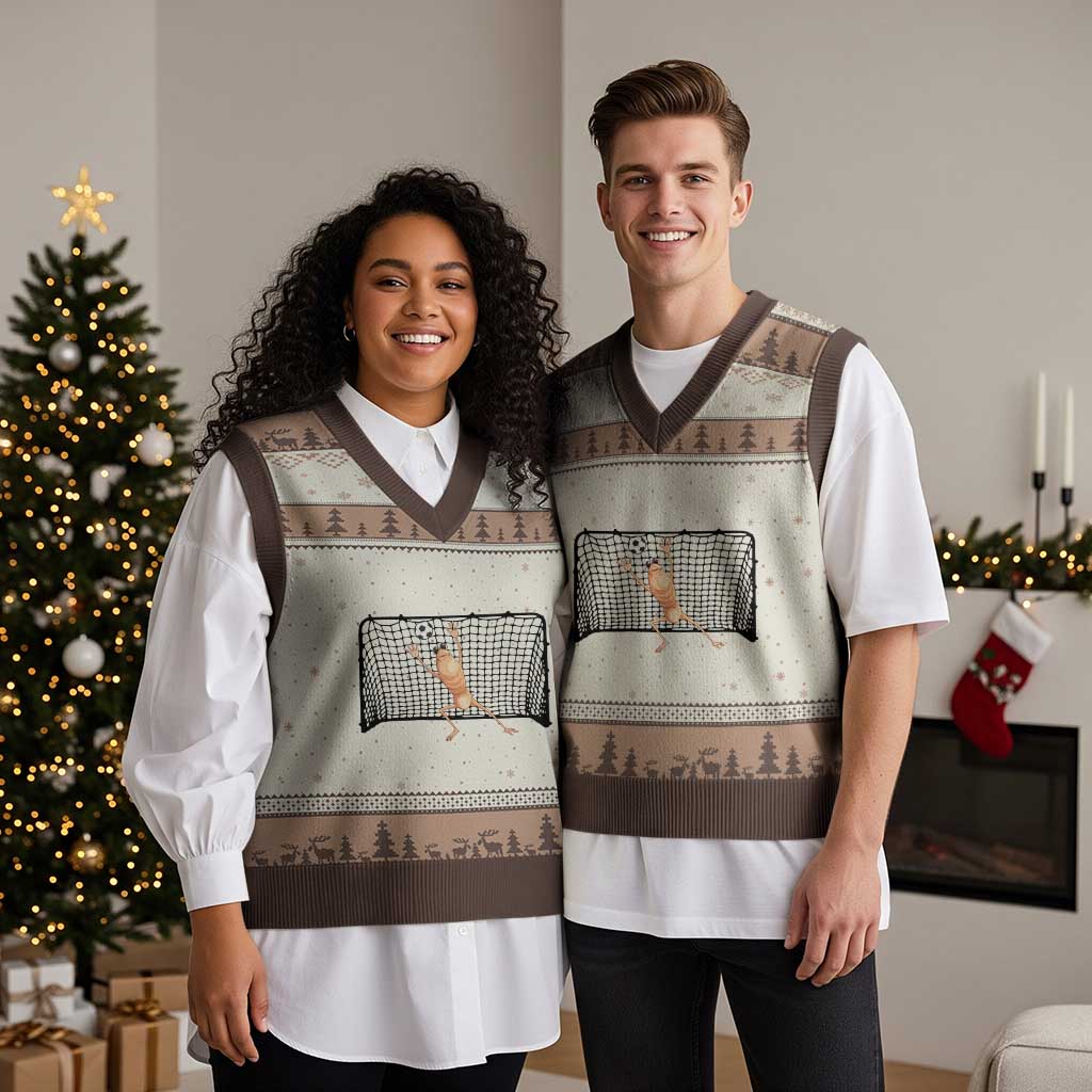 Funny Marcus The Worm Soccer Goalkeeper Gift V-Neck Knit Sweater Vest TS12 Mocha Mousse Print Your Wear