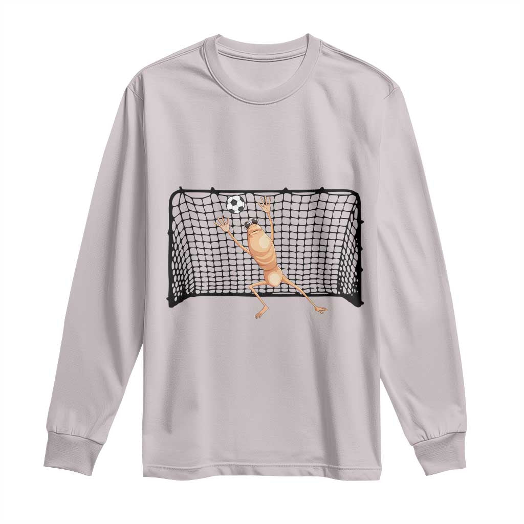 Funny Marcus The Worm Soccer Goalkeeper Gift Long Sleeve Shirt TS12 Ice Gray Print Your Wear
